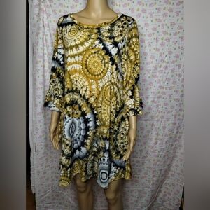 Women's yellow tie dye dress size medium